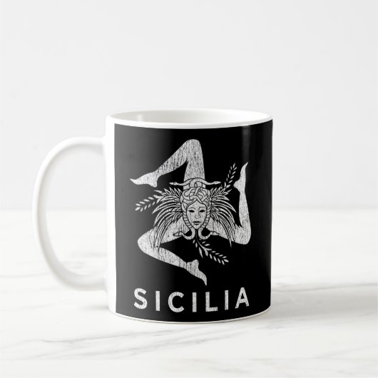Sicilian Pride Sicilia Sicilian Flag Trinacria Fad Kaffeetasse (Links)