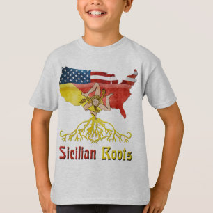 Sicilian Roots USA Flaggenerbe T-Shirt
