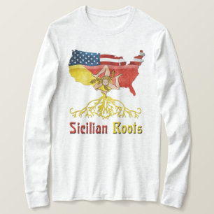Sicilian Roots USA Flaggenerbe T-Shirt