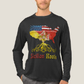 Sicilian Roots USA Flaggenerbe Tri-Blend Shirt (Vorderseite)