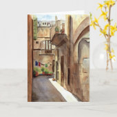 Sicilian Street Notecard Karte (Gelbe Blume)
