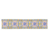 Sicilian style,majolica,summer,colourful pattern kurzer tischläufer (Horizontal)