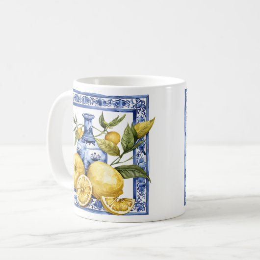 Sicilian Summer Lemon Vibes Kaffeetasse (Vorderseite Links)