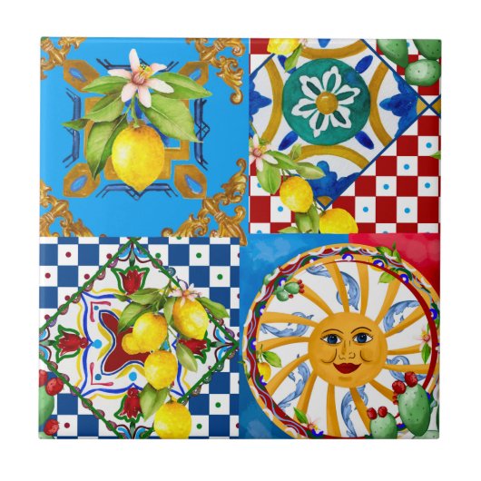 Sicilian tiles,majolica,lemons fliese (Vorderseite)