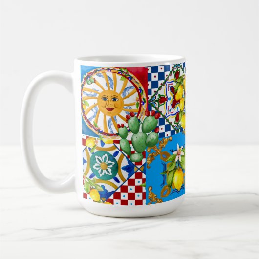 Sicilian tiles,majolica,lemons  kaffeetasse (Links)