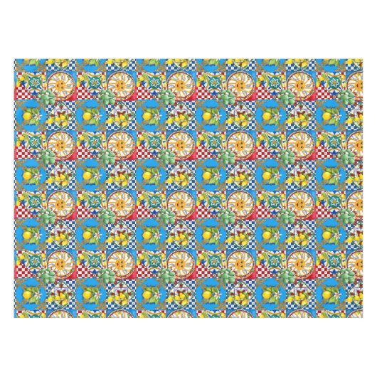 Sicilian tiles,majolica,lemons tischdecke (Vorderseite (Horizontal))