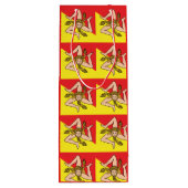 Sicilian Trinacria All-Over Flag Pattern Sicily Geschenktüte Für Weinflaschen (Rückseite)