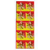 Sicilian Trinacria All-Over Flag Pattern Sicily Geschenktüte Für Weinflaschen (Vorderseite)