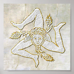 Sicilian Trinacria auf Plaster Poster
