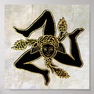 Sicilian Trinacria auf Plaster Poster