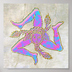 Sicilian Trinacria auf Plaster Poster