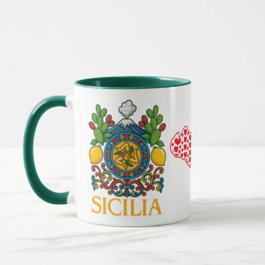 Sicilian Trinacria Design  Coffee Mug Tasse (Links)
