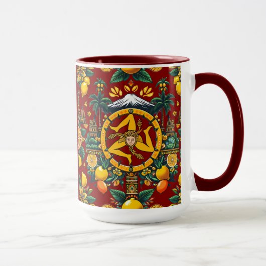 Sicilian Trinacria Design Tasse (Rechts)