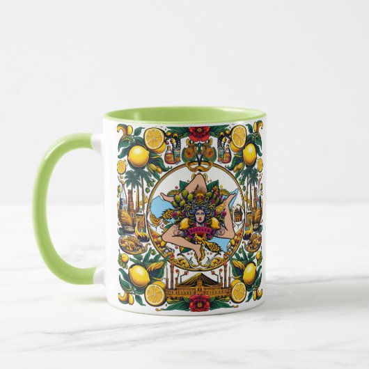 Sicilian Trinacria Design Tasse (Links)