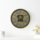 Sicilian Trinacria Elegante Gold Silver Große Wanduhr (Zuhause)