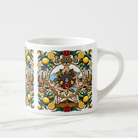 Sicilian Trinacria Espresso Cup Espressotasse