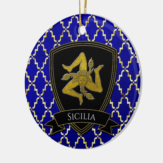 Sicilian Trinacria Gold Keramik Keramik Ornament (Links)
