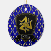 Sicilian Trinacria Gold Keramik Ornament (Links)