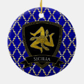 Sicilian Trinacria Gold Keramik Ornament (Hinten)