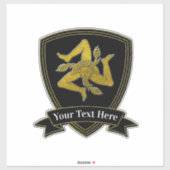 Sicilian Trinacria Ihr Text Aufkleber (Blatt)