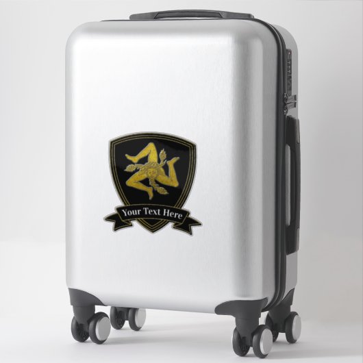 Sicilian Trinacria Ihr Text Aufkleber (Koffer)