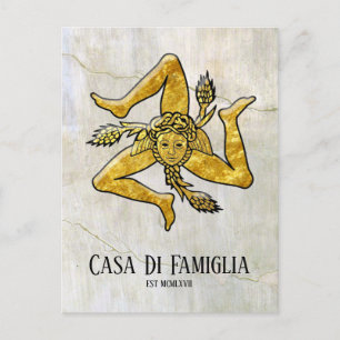 Sicilian Trinacria Ihr Text Feiertagspostkarte