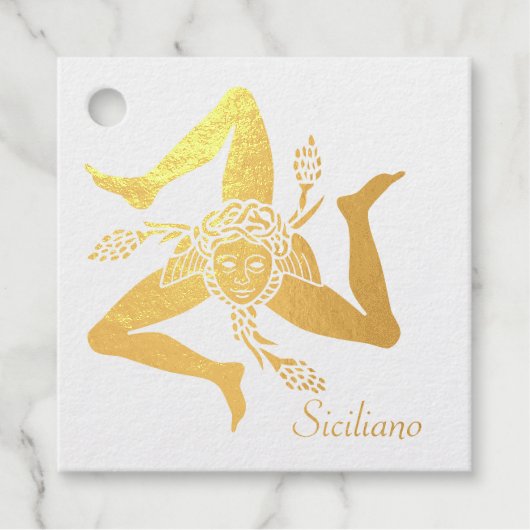 Sicilian Trinacria Ihr Text Geschenkanhänger (Vorderseite)