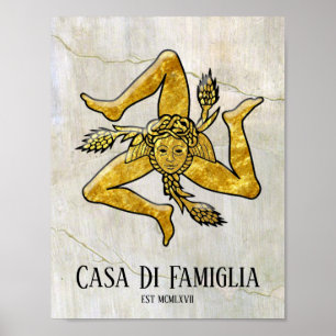 Sicilian Trinacria Ihr Text Poster