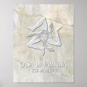 Sicilian Trinacria Ihr Text Poster