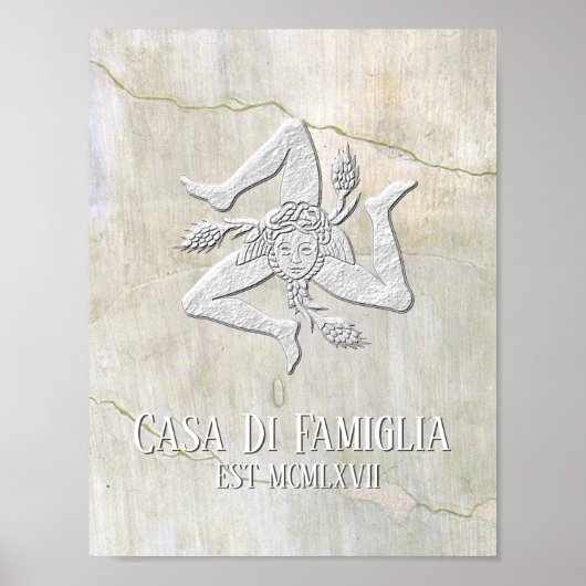 Sicilian Trinacria Ihr Text Poster (Vorne)