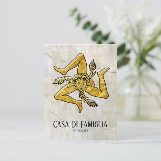 Sicilian Trinacria Ihr Text Postkarte (Stehend Vorderseite)