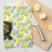 Sicilian Trinacria Lemon Muster personalize Geschirrtuch (Viertel Falte)