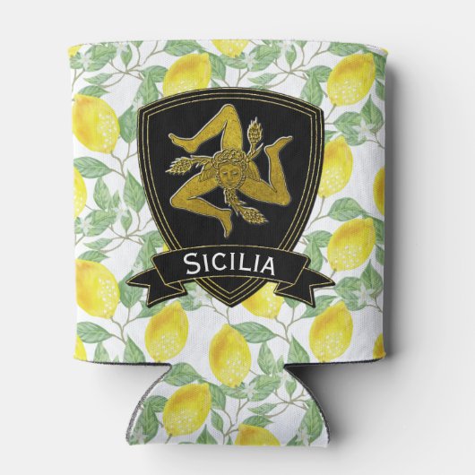 Sicilian Trinacria Lemon Pattern Dosenkühler (Rückseite)
