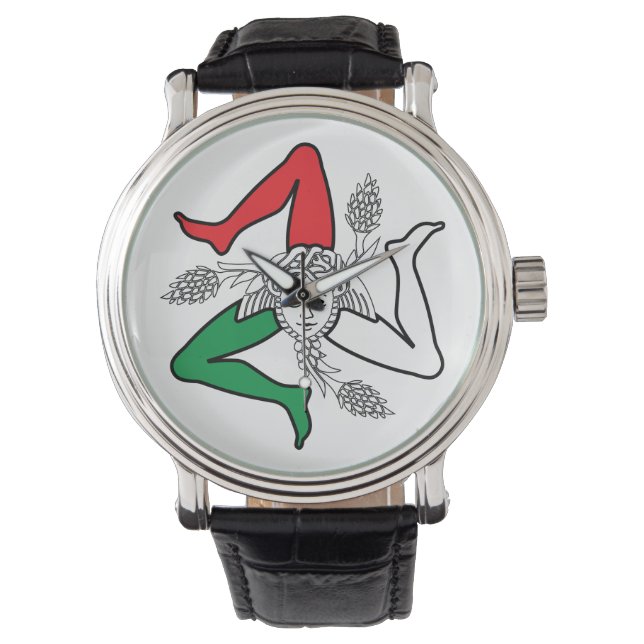 Sicilian Trinacria Medusa Design Armbanduhr (Vorderseite)