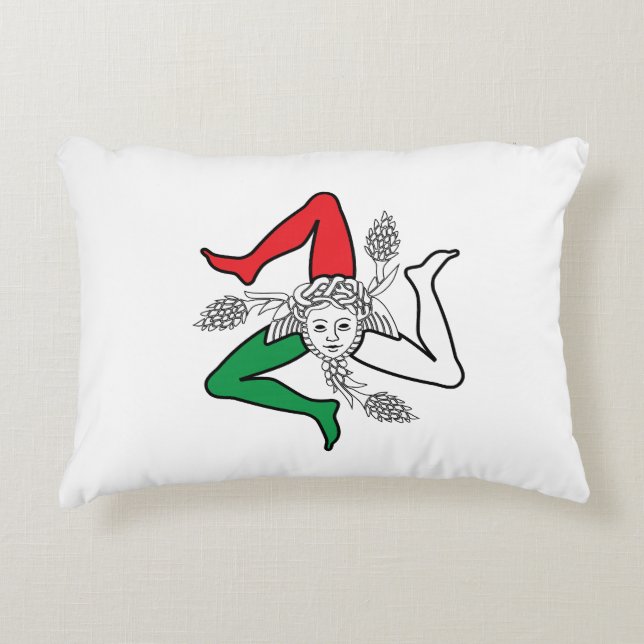 Sicilian Trinacria Medusa Design Dekokissen (Vorderseite)