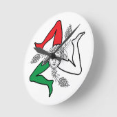 Sicilian Trinacria Medusa Design Runde Wanduhr (Winkel)