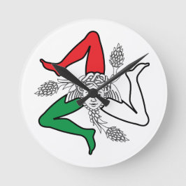 Sicilian Trinacria Medusa Design Runde Wanduhr