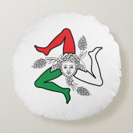 Sicilian Trinacria Medusa Design Rundes Kissen