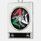Sicilian Trinacria Medusa Emblem Italian Theme Banner-Ornament Silber (Links)
