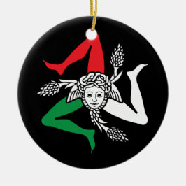 Sicilian Trinacria Medusa Emblem Italian Theme Keramik Ornament