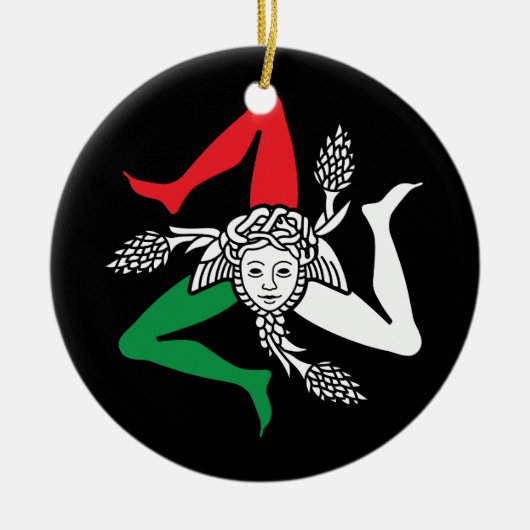 Sicilian Trinacria Medusa Emblem Italian Theme Keramik Ornament (Vorne)