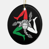 Sicilian Trinacria Medusa Emblem Italian Theme Keramik Ornament (Links)