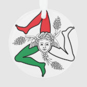 Sicilian Trinacria Medusa Emblem Italian Theme Ornament (Rückseite)