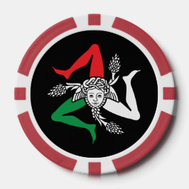Sicilian Trinacria Medusa Emblem Italian Theme Pokerchips