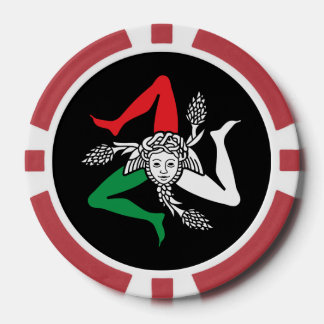 Sicilian Trinacria Medusa Emblem Italian Theme Pokerchips