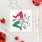 Sicilian Trinacria Medusa in Italian Flag Theme Serviette (Beispiel)