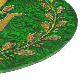 Sicilian Trinacria Olive Wreath Patina Hintergrund Schneidebrett (Ecke)