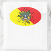 Sicilian Trinacria Ovaler Aufkleber (Tasche)