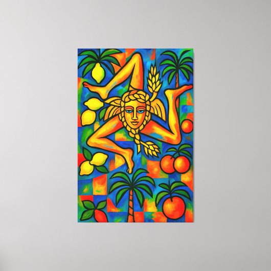 Sicilian Trinacria Pablo Stil Leinwanddruck (Vorderseite)