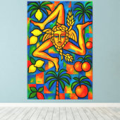 Sicilian Trinacria Pablo Stil Leinwanddruck (Insitu (Holzboden))